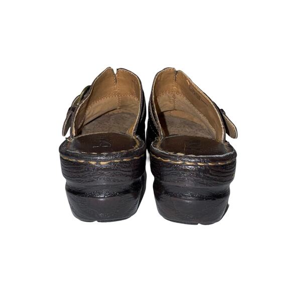 Bølo Brown Leather Buckle Clogs Size 7 EU 38 Slip-On Comfort Mule Sandals - Picture 4 of 9